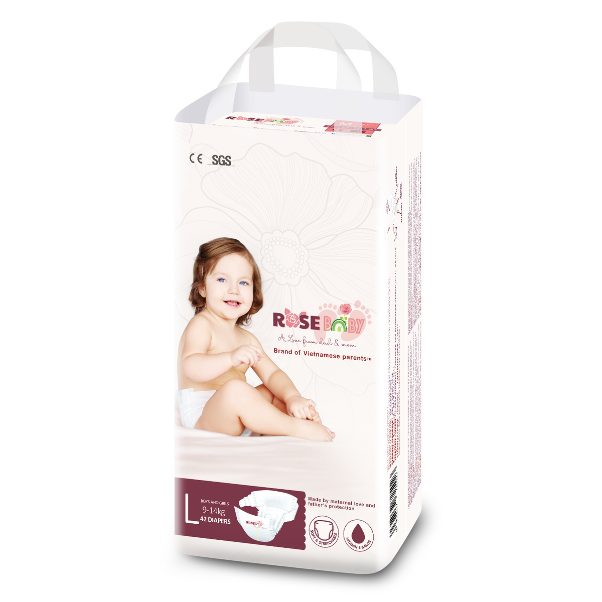 Bỉm tã dán ROSE BABY size L 42 miếng