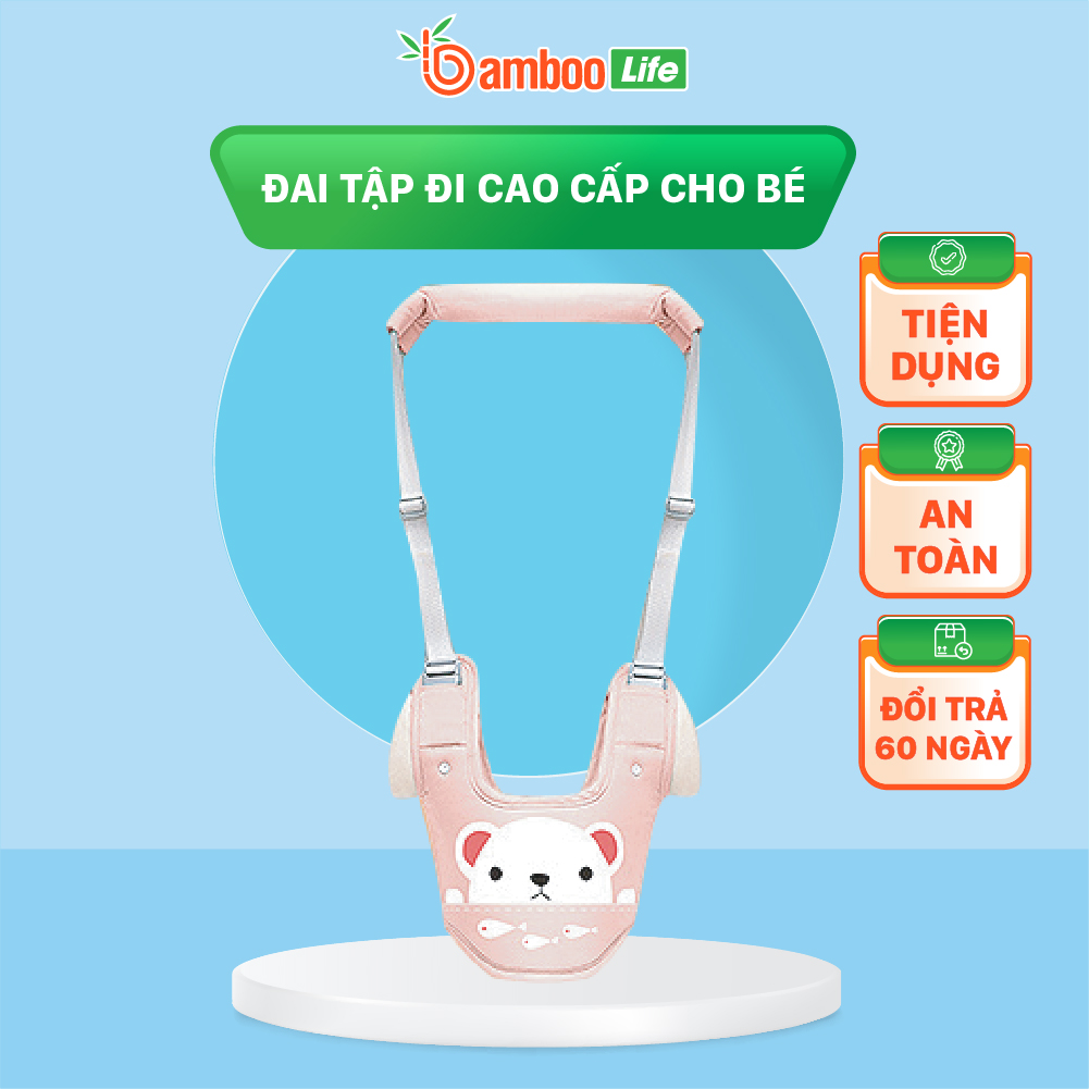 Dây đai tập đi cho bé cao cấp Bamboo Life hàng chính hãng thiết kế an toàn hỗ trợ cho bé tập đi BL039