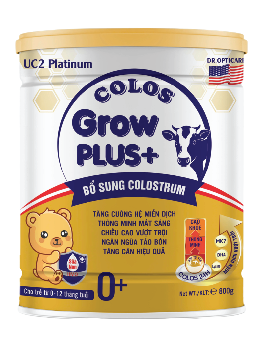 Combo 5 lon Sữa công thức UC2 Colos GrowPlus 0+ lon 800g - Bổ sung sữa non cho bé 0-12 tháng tuổi