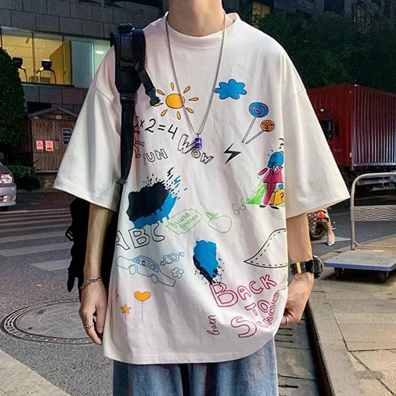 Áo phông nam nữ unisex basic tee form rộng cổ tròn cotton oversize trắng đen ulzzang giá rẻ in cool ngầu BTS