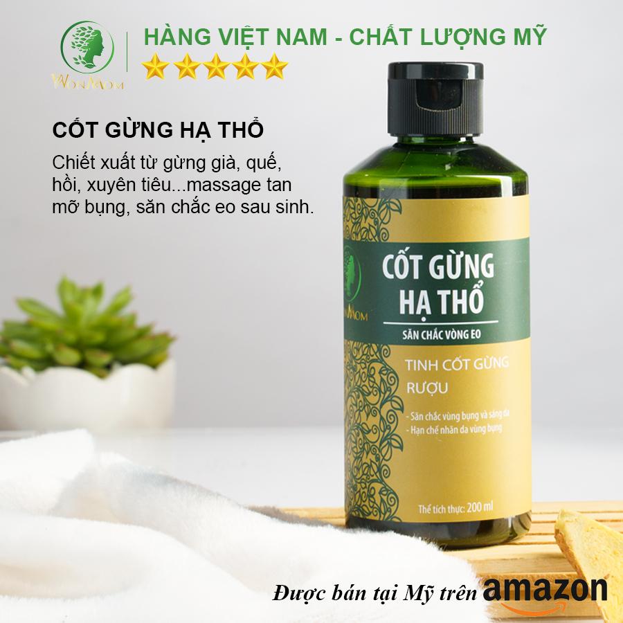 Combo dưỡng trắng body và săn chắc eo sau sinh Wonmom ( 1 Cốt nghệ + 1 Cốt gừng hạ thổ )