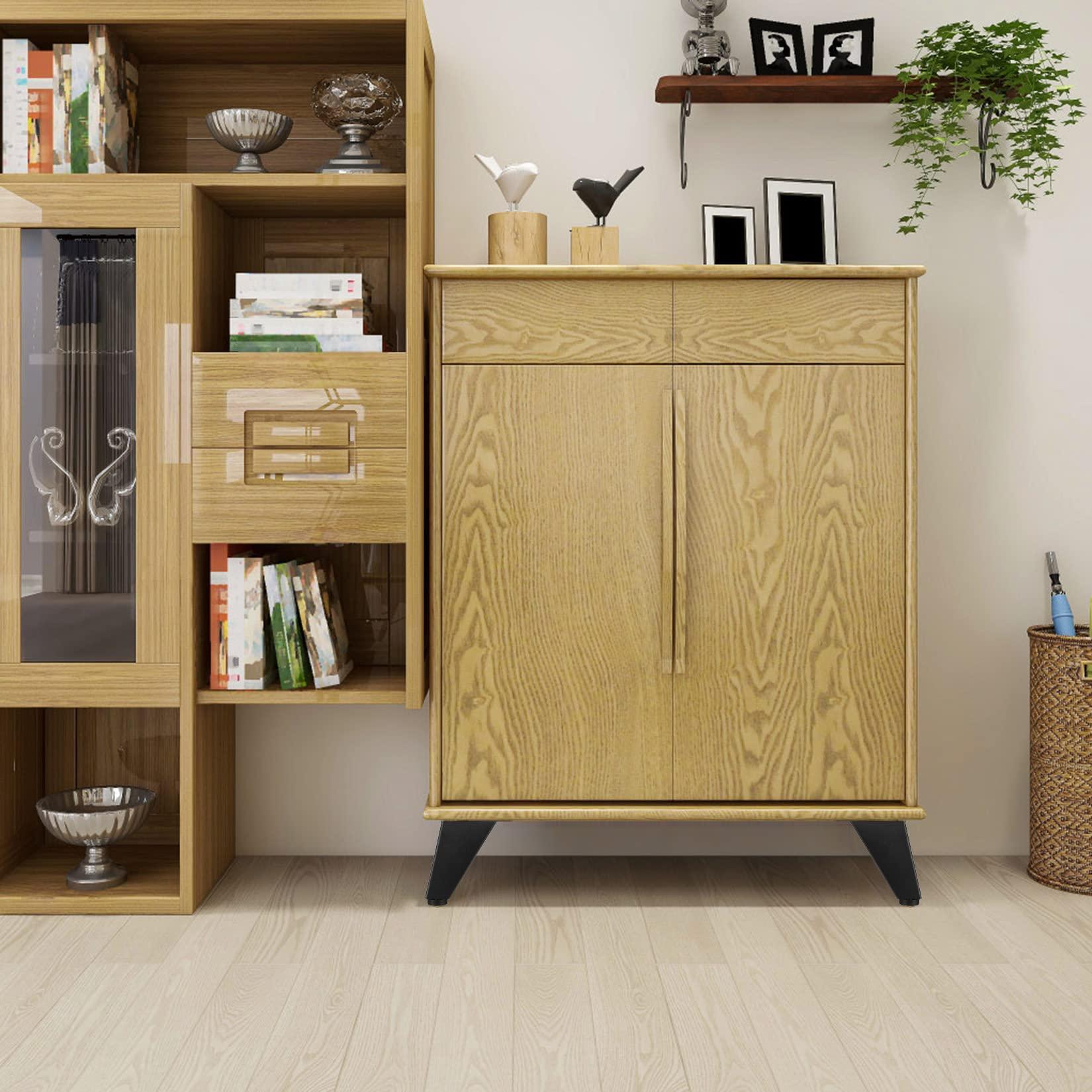 6 miếng chân đồ nội thất, bàn chân tủ màu đen có thể điều chỉnh, chân bàn kim loại, mềm cho giường sofa bàn chân Chân chân, 92mm