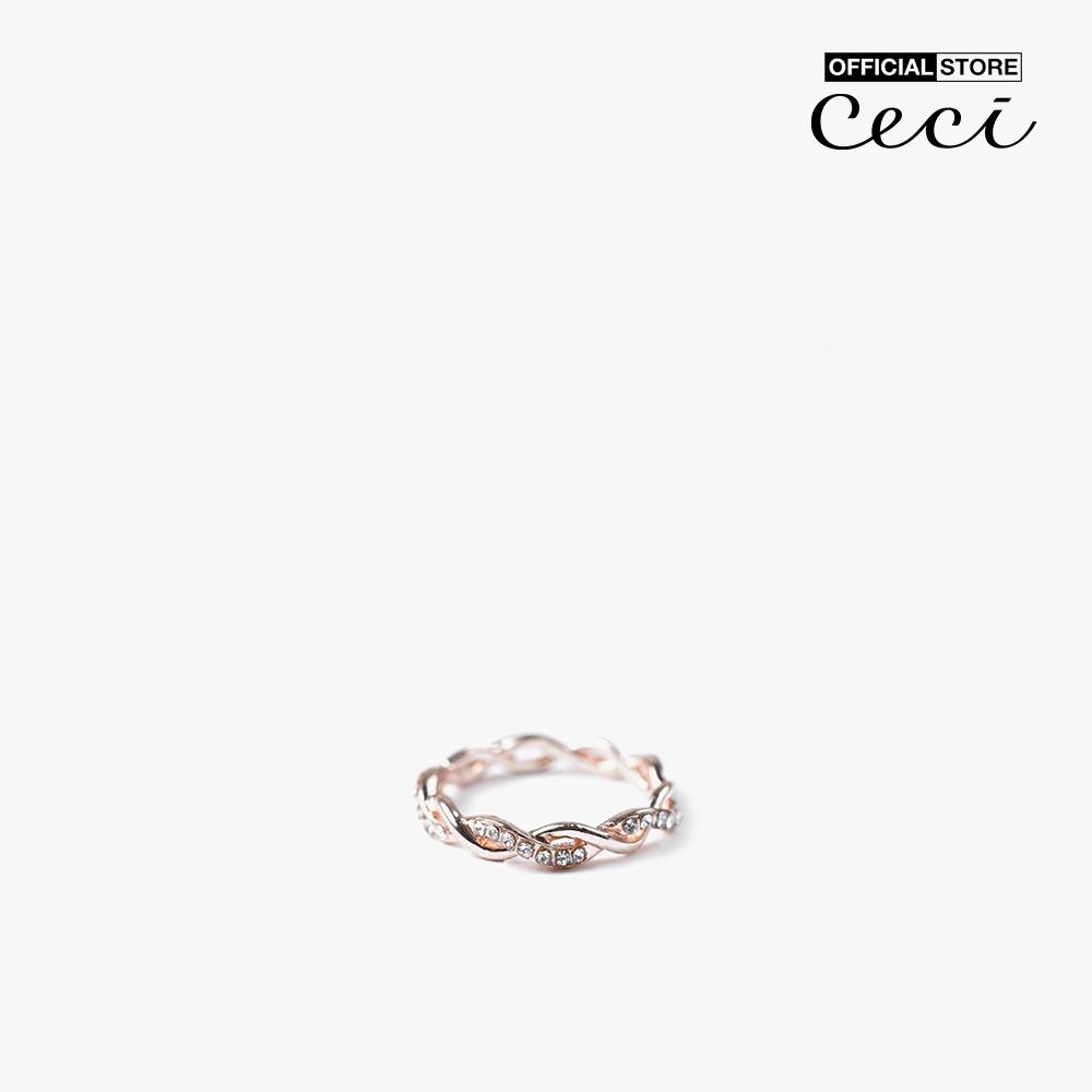 CECI - Nhẫn nữ xoắn vòng đính đá thời trang CC2-01000201