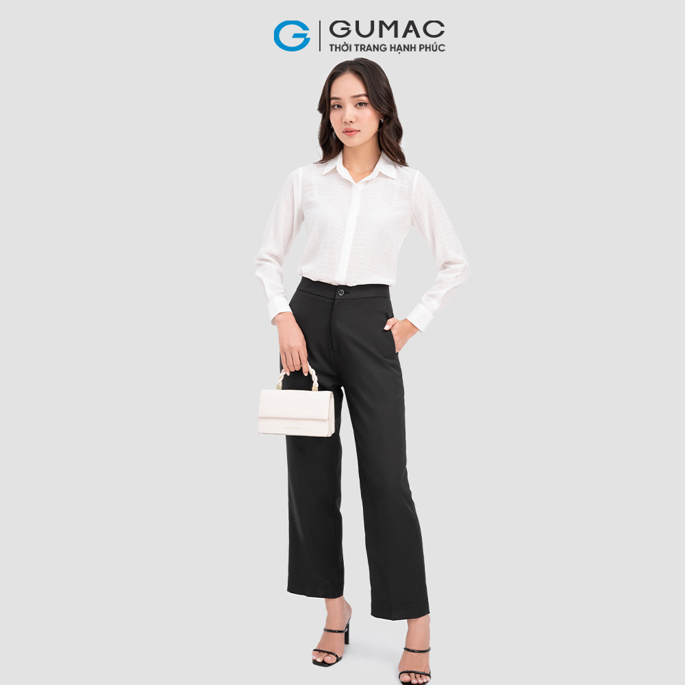 Áo sơ mi GUMAC AC11049 tay dài giấu nút công sở