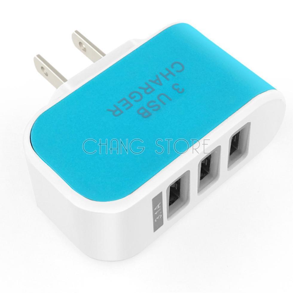 Cốc sạc 3 cổng USB tiện dụng - củ sạc điện thoại nhiều màu