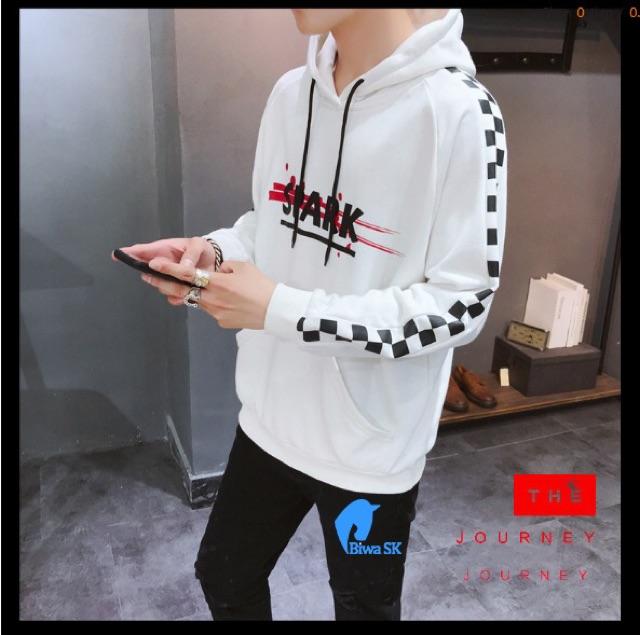 Áo hoodie nam nữ phối sọc chấm