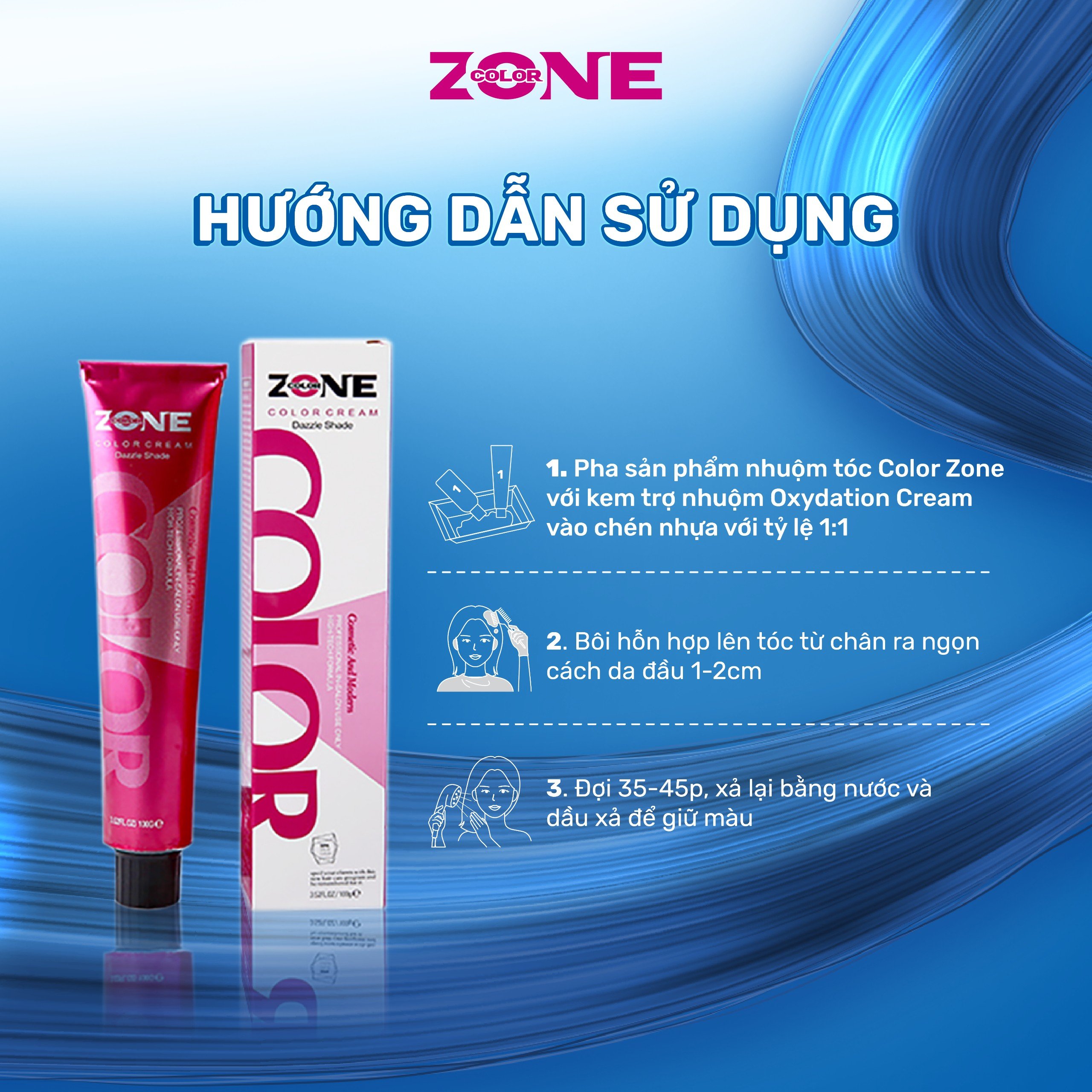 Kem trợ nhuộm Oxy Zone an toàn, giúp tóc lên màu chuẩn và bền 100ml