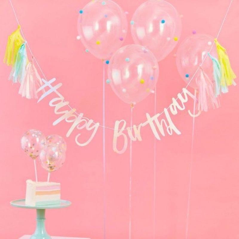 Bộ cờ ép kim happy birthday trang trí sinh nhật MT00