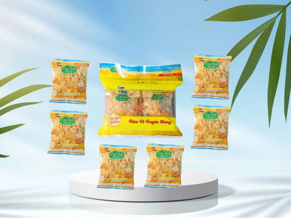 Cơm cháy Cố Đô 90g (6 gói 15g). ocop 4 sao, hàng mới, chà bông, ruốc, siêu ngon, thơm, xốp giòn