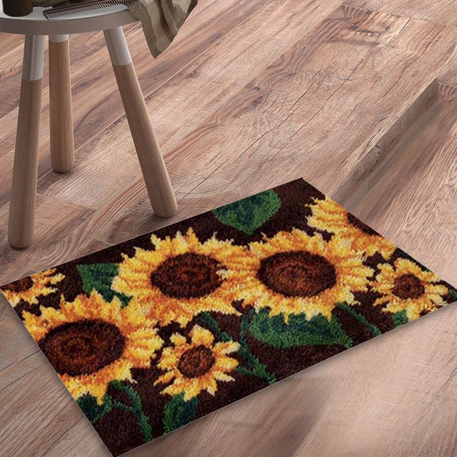 24 x 16" Latch Hook Rug Kits Home Decor Crochet Yarn DIY Rug Making Kits Cushion Unfinished Tapestry Mat for Adults Kids Craft