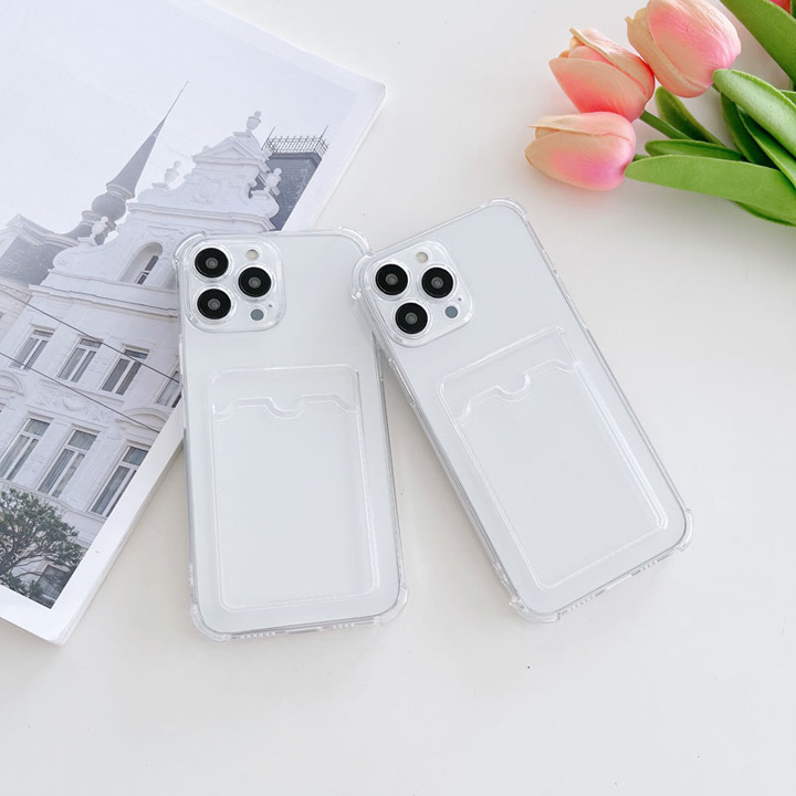 Ốp Lưng Cài thẻ Cho iPhone 14 Pro Max, 14 Pro, 13 pro Max, 13 Pro, 12 Pro Max, 12 Pro, 11 Pro Max, Xs Max Trong suốt, bảo vệ camera, cài thẻ tiện lợi