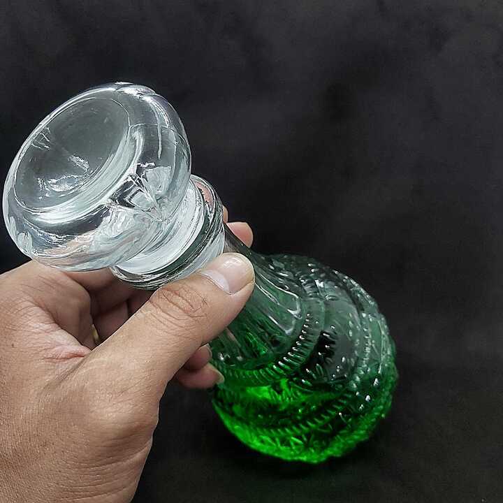 Chai Thủy Tinh cao cấp 500ML TRỤ TRÒN họa tiết THÁP PHẬT nổi siêu trong