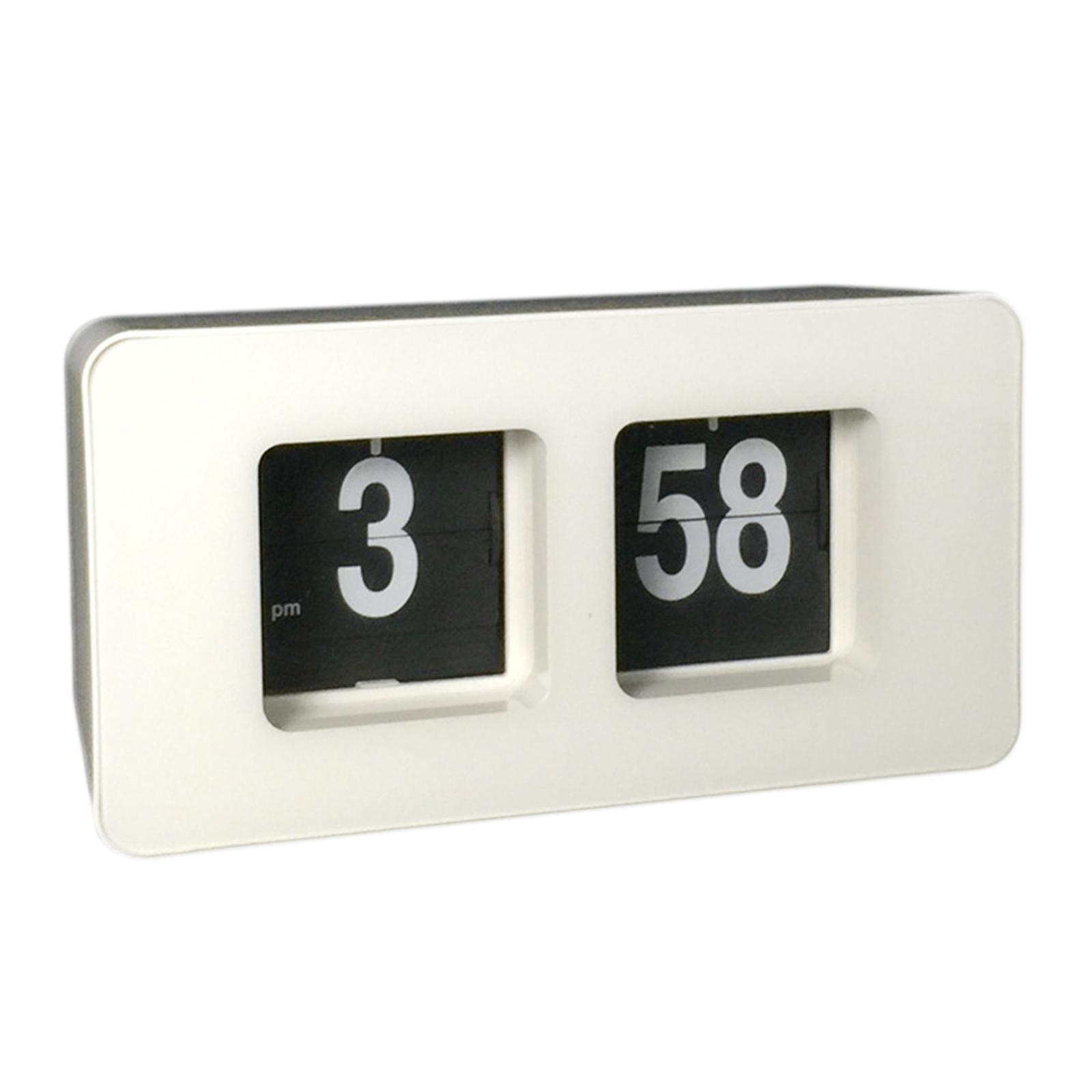 Auto Flip Clock Desk Clock Digital Battery Operated Table File Down Page Clocks Non Ticking Silent Sweep for Bedroom Living Room Decor Home Office