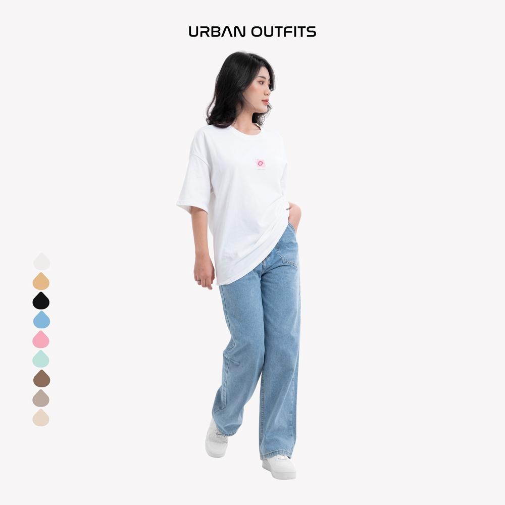 Quần Baggy Jean Nữ URBAN OUTFITS Dáng Regular Chất Vải Denim Wash Kỹ Không Loang Màu QJR101