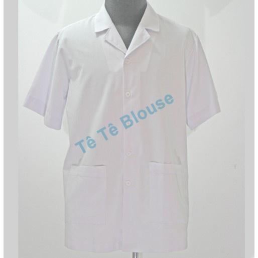 Áo Blue, Blouse trắng Dáng Ngắn Ngang Đùi Nam Nữ Dài Tay, Cộc Tay Hàng Đẹp Loại 1 Dành Cho Y Tá, Dược Sĩ, Điều Dưỡng