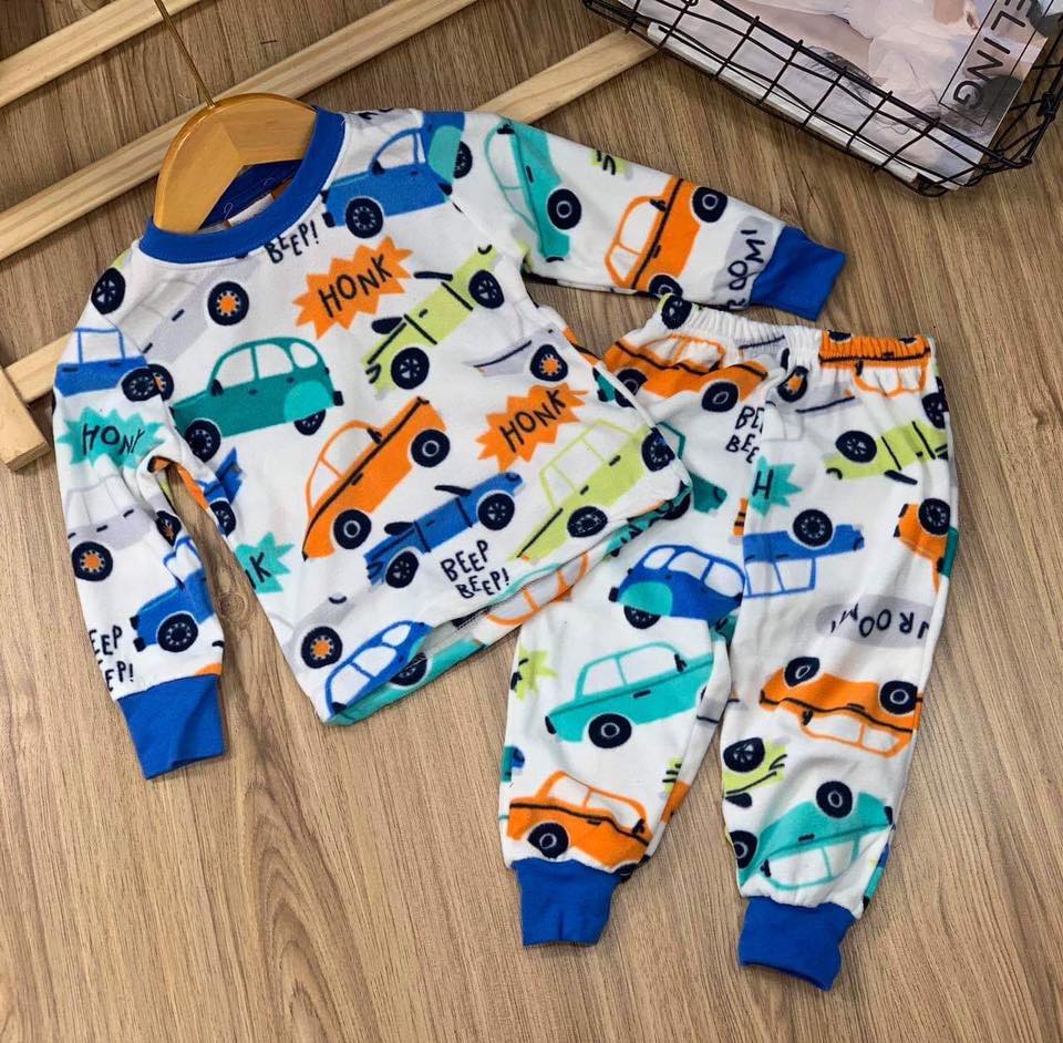 BỘ NỈ BÔNG COTTON TAY DÀI CHO BÉ TRAI-BÉ GÁI-VẢI MỊN ĐẸP