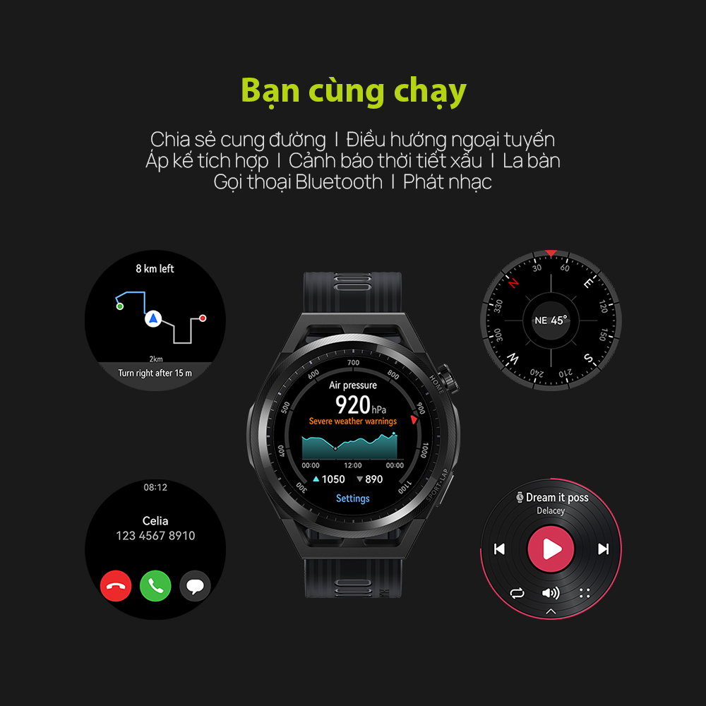 Đồng Hồ HUAWEI WATCH GT Runner | Chạy Bộ Khoa Học | Nhịp Tim Chính Xác | Định Vị Chuẩn Marathon | Hàng Chính Hãng