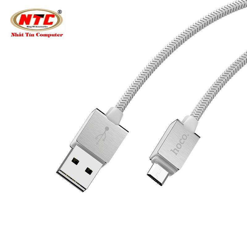 Cáp sạc nhanh và truyền dữ liệu cổng microUSB dành cho Hoco U49 Refined steel QC3.0 dài 1.2M Max 2.4A - Hàng Chính Hãng