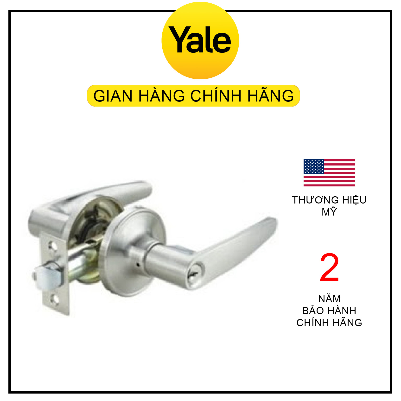 Tay nắm gạt có khóa cửa Yale dòng L5347 US15