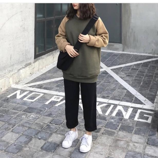 Quần baggy vải nữ 1HITSHOP quần tây dài chất tuyết mưa l1 dày đẹp siêu bền màu đen 3 size S M L