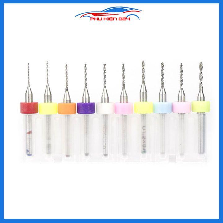 Hộp 10 mũi khoan CNC cao cấp độ chính xác cao đường kính tùy chọn 0.3mm-3.0mm