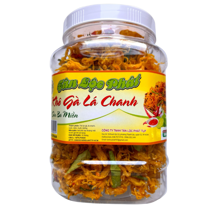 KHÔ GÀ LÁ CHANH TÂN LỘC PHÁT HŨ 500G