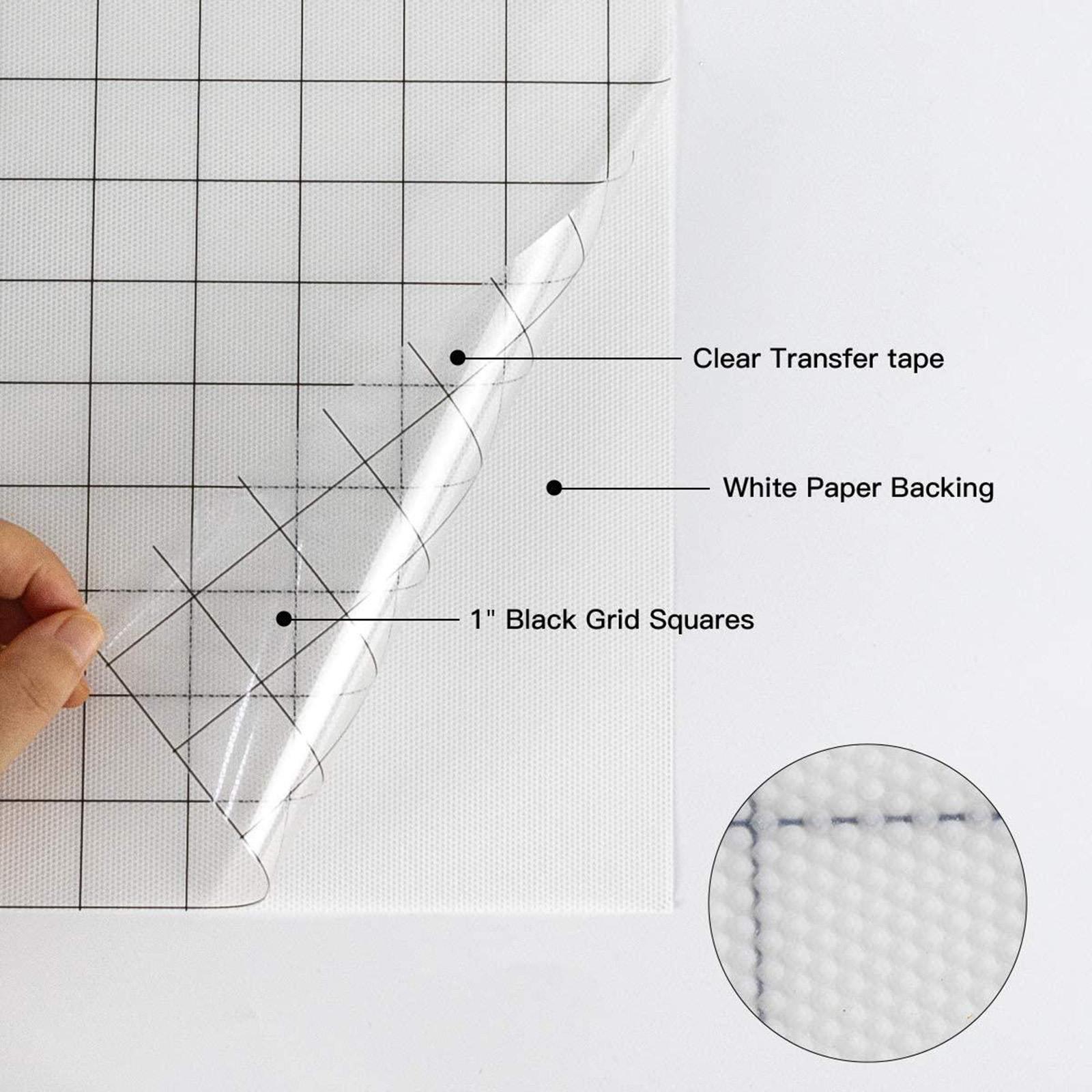 2x Vinyl Transfer Paper Tape for  Glue 12 X 60 '' Clear Alignment Grid