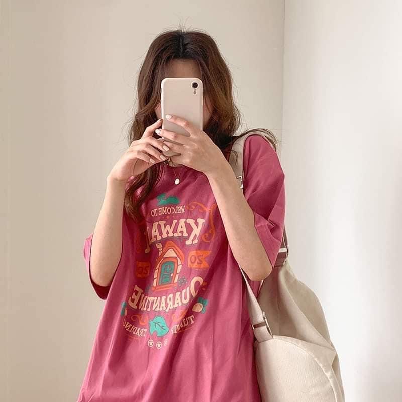 Áo Thun Tay Ngắn Dáng Rộng Vải Cotton Kiểu Hàn Quốc AT01