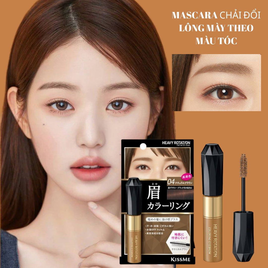 Mascara Chải Đổi Màu Lông Mày Chống Lem Trôi Kissme Heavy Rotation Coloring Eyebrow (8g)