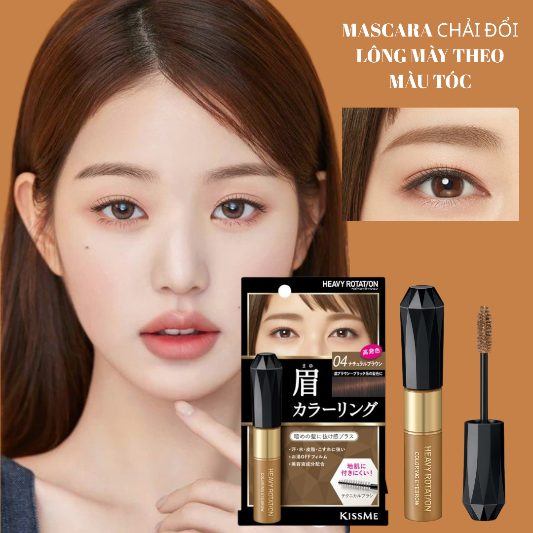 Mascara Chải Đổi Màu Lông Mày Chống Trôi Siêu Bền Kissme Heavy Rotation Coloring Eyebrow