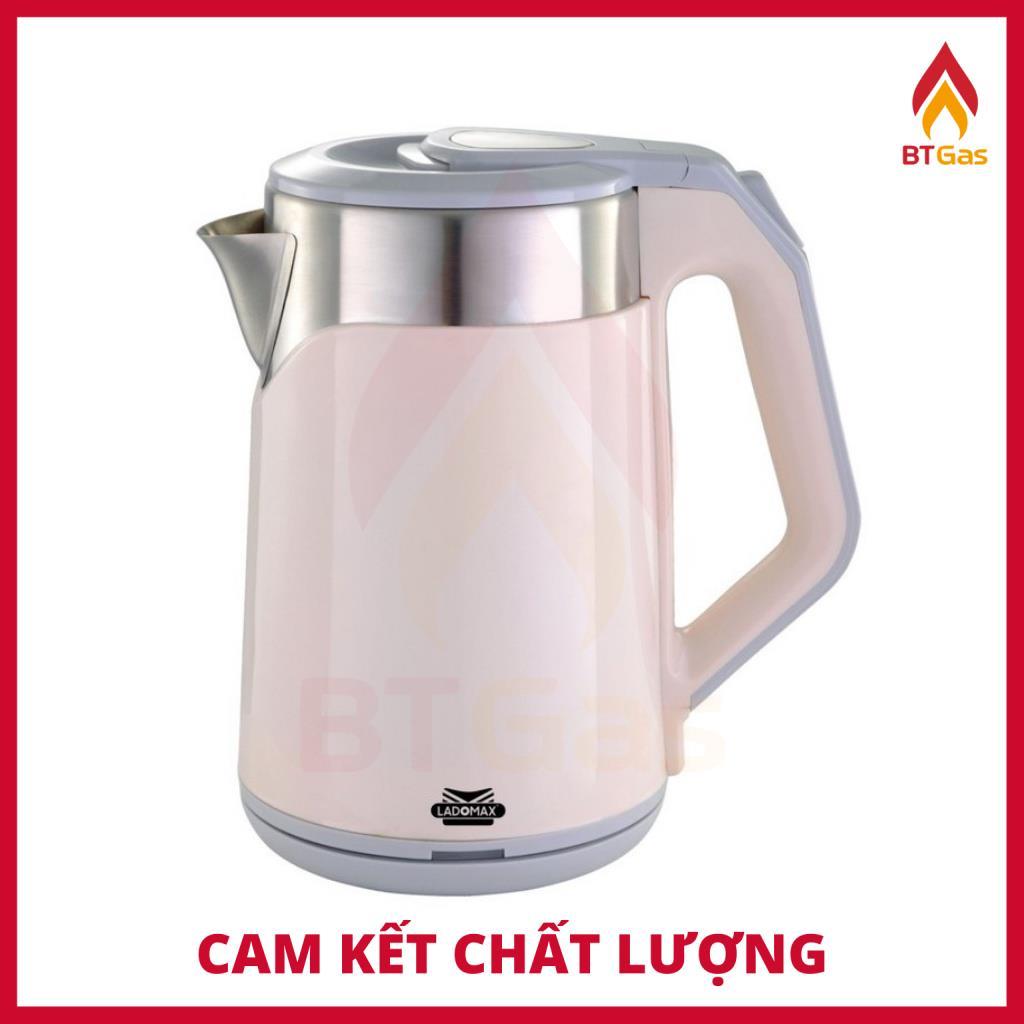 Bình đun siêu tốc dung tích 2.3 Lít, ấm siêu tốc Inox 2 lớp chống phỏng đun nước siêu nhanh Ladomax HA-886 - Hàng chính hãng