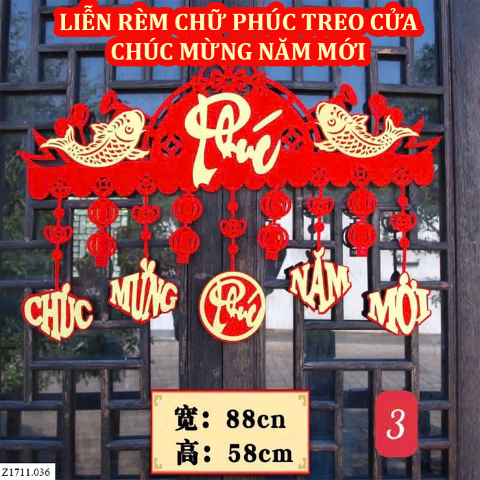 Phụ kiện trang trí Tết, Rèm Treo Ngang Trang Trí, khánh liễn Nhung đỏ, Dây Treo decor / background nhà ở văn phòng quán ăn Tet