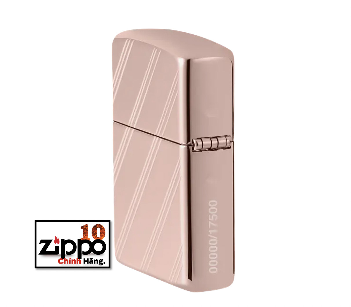 Bât lửa Zippo 48768 Script Logo Collectible Armor Rose Gold - Chính hãng 100%