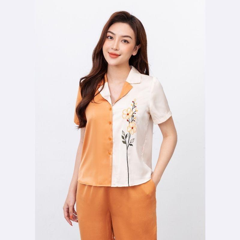 Pijama bộ ngắn tay nữ thêu Freedy - WPN1233