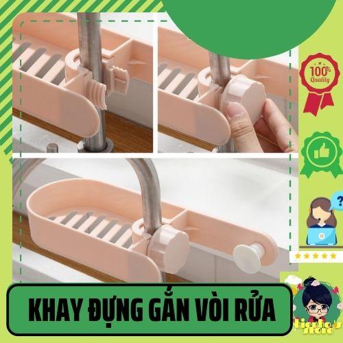 Khay Nhựa Cao Cấp Gắn Vòi Chậu Rửa Chén Để Xà Phòng, Cọ Rửa Bát Đĩa Nước Rửa Chén Bát HH0039