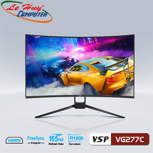 MÀN HÌNH CONG VSP VG277C 27INCH (1800R, FullHD, 165Hz, HDMI, DP) -- Hàng Chính Hãng