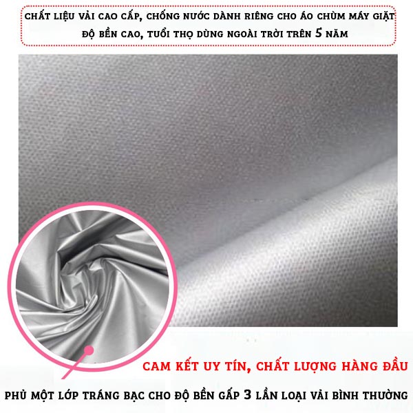 Áo trùm máy giặt cửa ngang, cửa trên hàng cao cấp dày dặn 3 lớp chống bụi bẩn nắng, mưa.