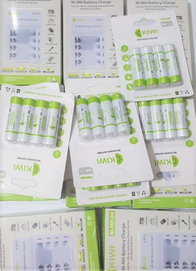 2 Vỉ 4 viên Pin sạc Kiwi 2800mAh dùng bền ổn sạc nhanh 1.2V AA chính hãng