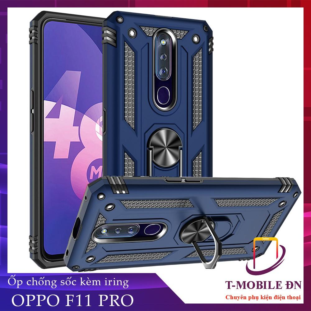 Ốp lưng cho Oppo F11 Pro chống sốc 2 lớp kèm nhẫn iring làm giá đỡ