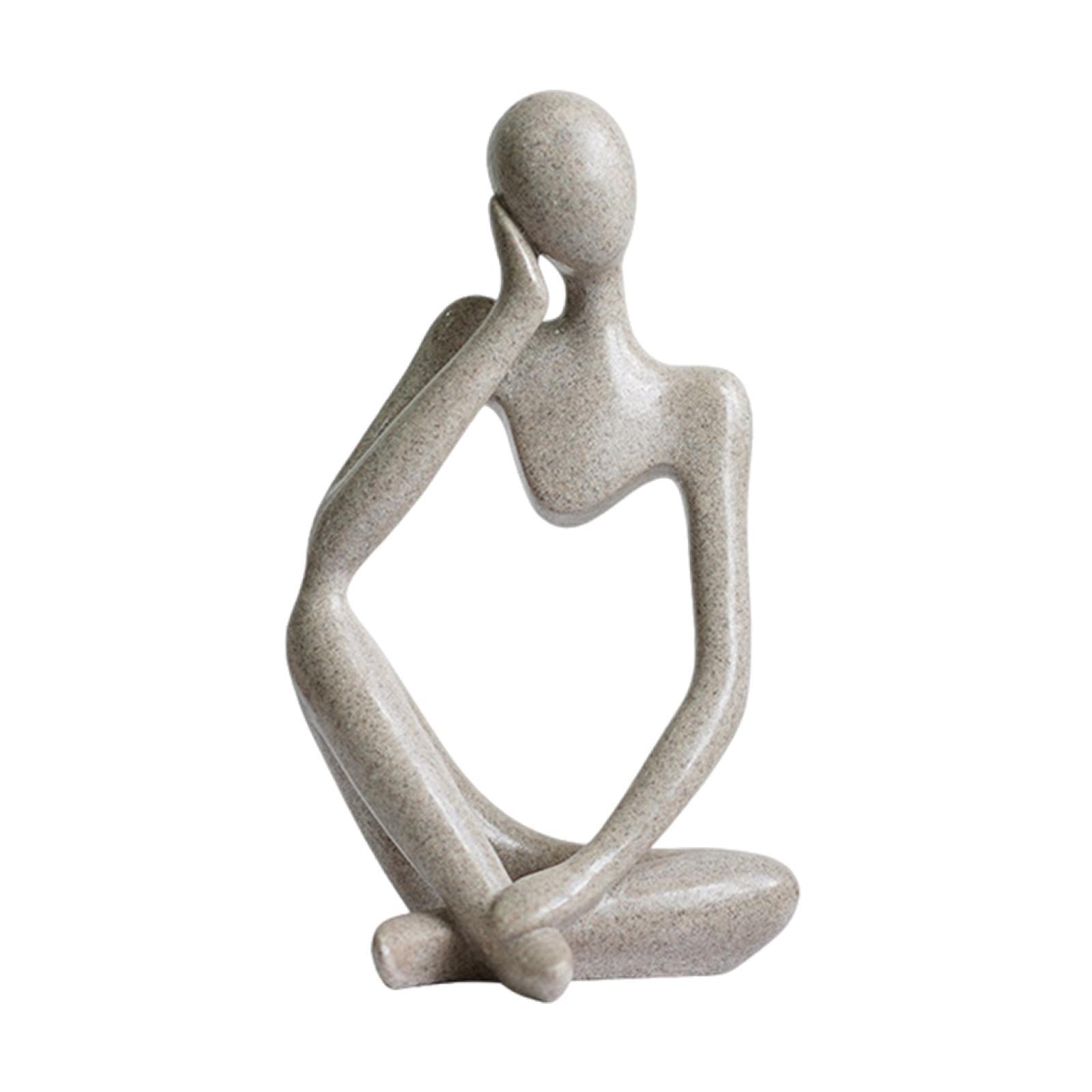 Abstract Thinker Statue Resin Abstract Figurine Nordic Resin Statue Miniature Sculpture Figurines Art for Desktop Shelf Hotel