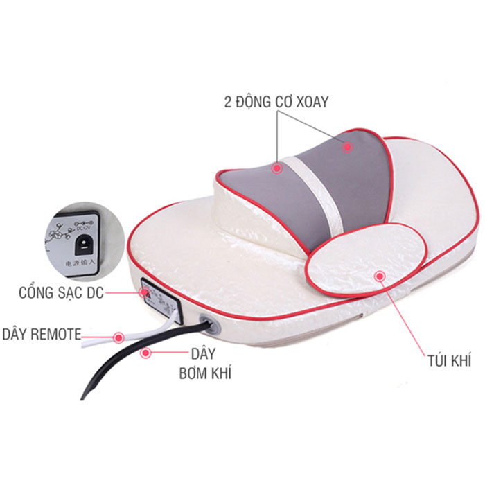 Máy massage cổ vai gáy YIJIA YJ-303 - Hỗ trợ trị đau nhức mỏi cổ với công nghệ mát xa xoay dây ấn, nhiệt hồng hồng ngoại và túi khí nâng cổ