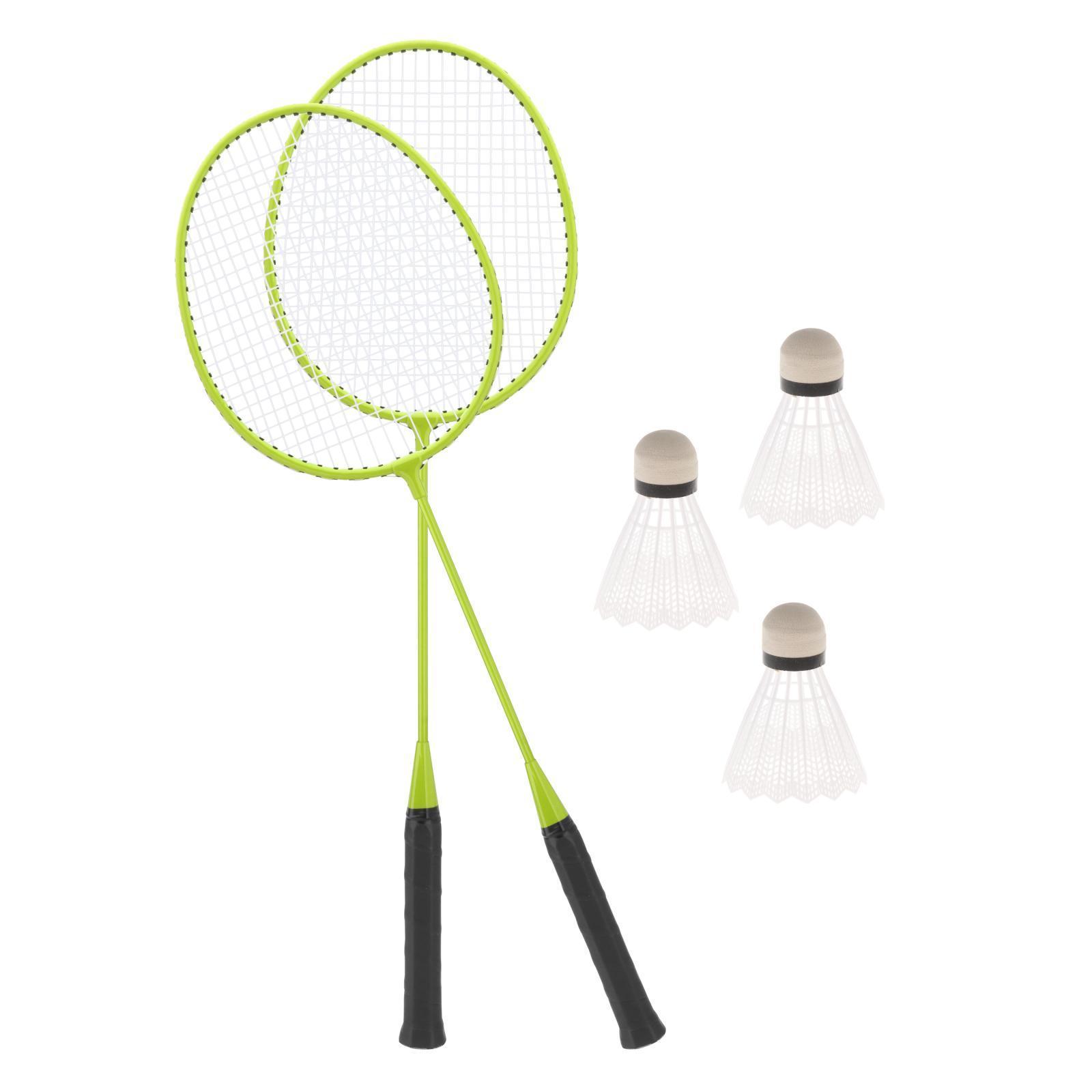 2Pcs Badminton Rackets with 3 Nylon Balls Family Training Badminton Racquets