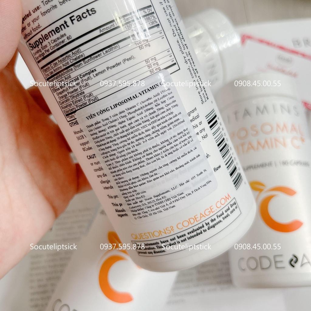 Viên Uống Liposomal Vitamin C CodeAge 180 viên