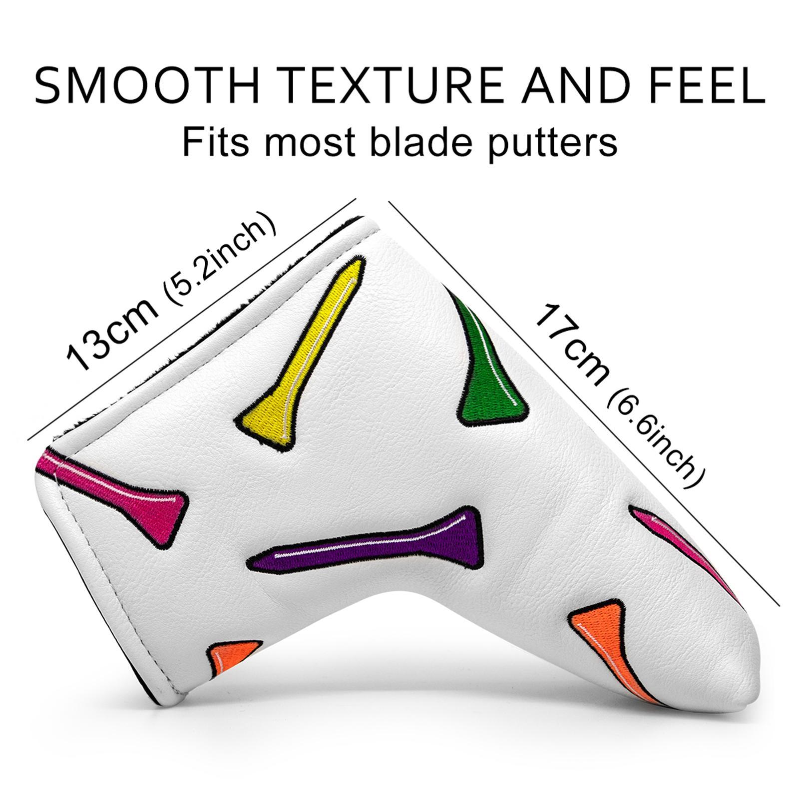 Leather Golf Mallet Putter Head Cover, Golf Club Headcovers Wrap Head Protector for Golf Center Shaft, Outdoor Sports,Most Blade Putter Club