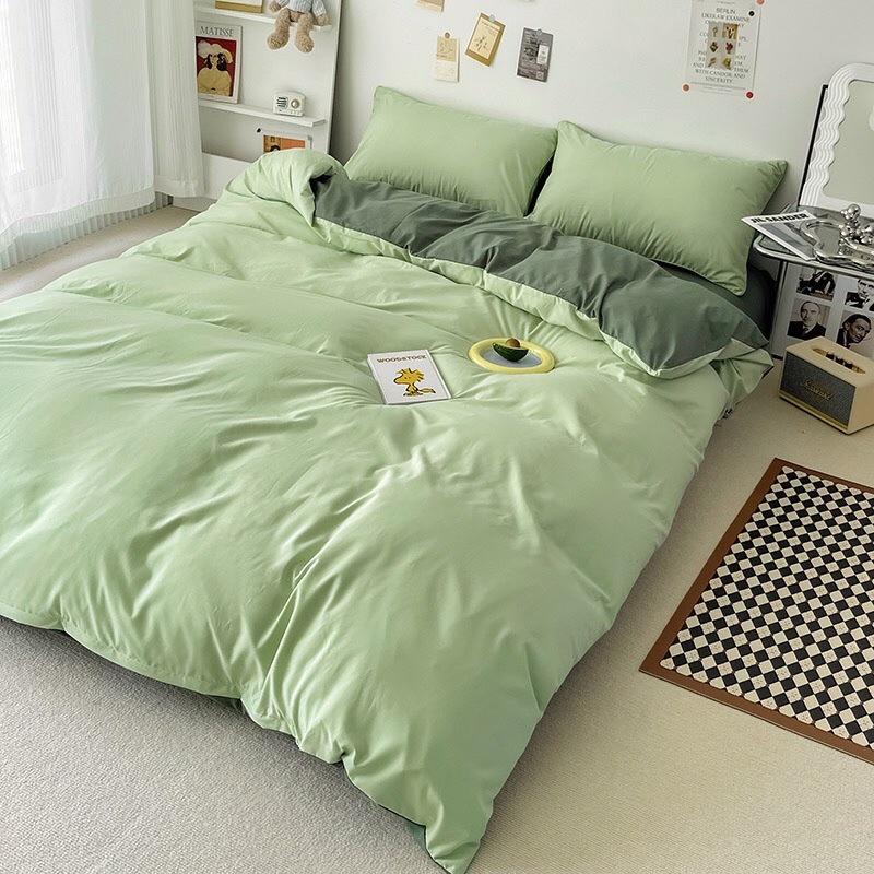 Bộ chăn ga gối cotton TiCi cao cấp KHÔNG BAI XÙ, hàng nhập khẩu một màu - BO CHUN THEO YÊU CẦU