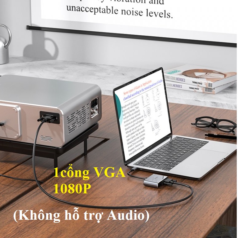 Thiết bị chia cổng type C hub C đa năng 4 trong 1 cho laptop máy tính bảng hoco HB30 _ Hàng chính hãng