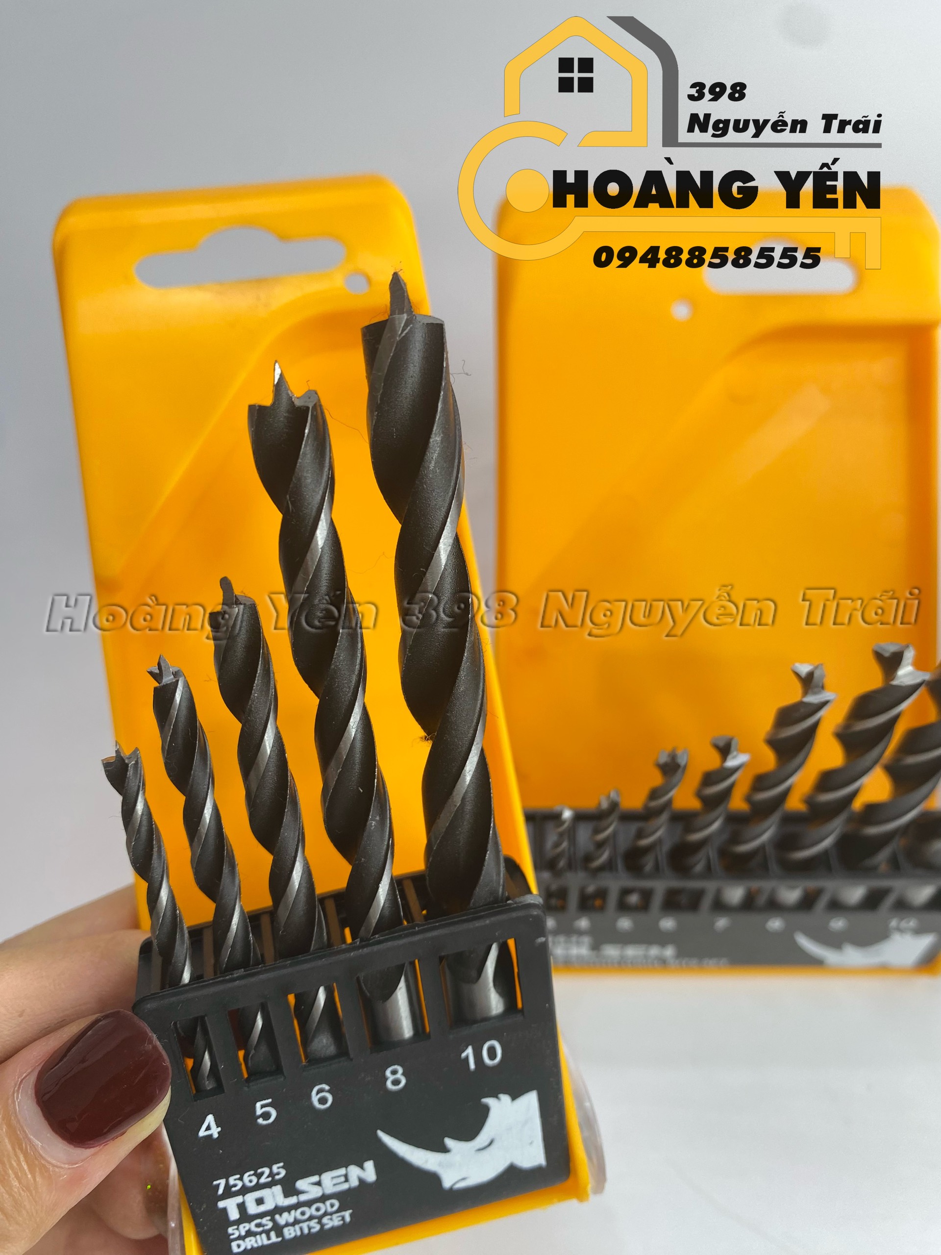 Bộ 5 Cây Khoan Gỗ Tolsen 75625 - Đen