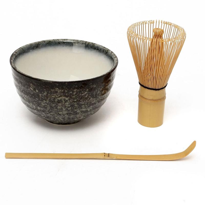 Retro 3in1 Bamboo Chasen Matcha Whisk Chashaku Trà Scoop Matcha Bát Gốm Trà Bát Nhà Bếp Trà Công Cụ Thiết Lập Trà phụ kiện