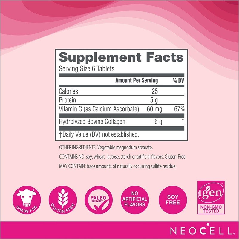 Collagen Neocell Types 1 & 3 giảm nếp nhăn, cải thiện sự trẻ trung của làn da, giúp móng, tóc, xướng khớp chắc khỏe  - OZ Slim Store