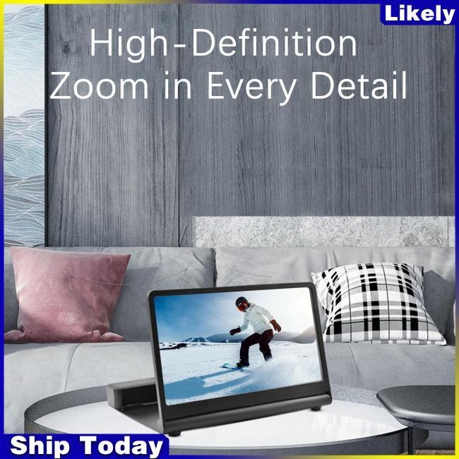 Giá Đỡ Khuếch Đại Âm Thanh Điện Thoại Di Động F12 Hd Màn Hình Lớn 12 Inch Bluetooth 6d